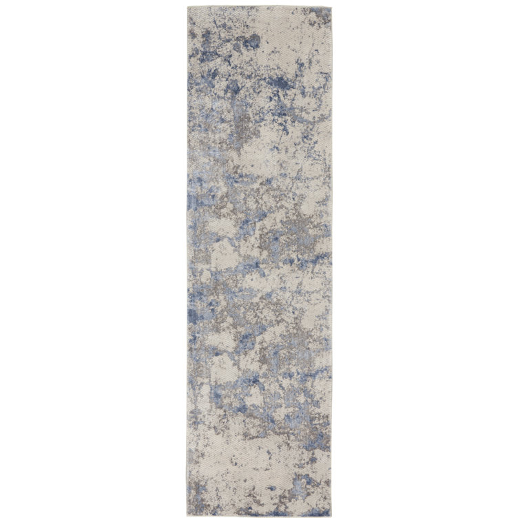 Williston Wilbraham Power Loomed Blue/Ivory/Grey Rug & Reviews